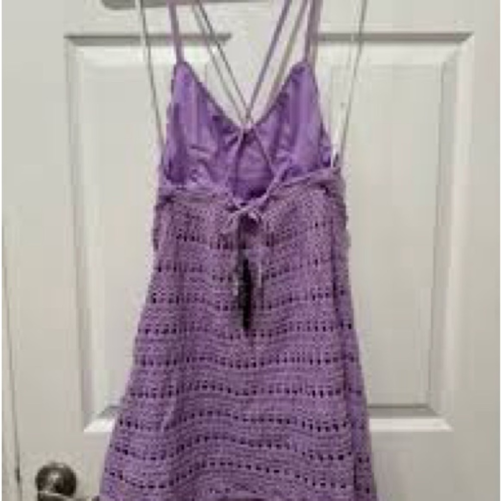 LULUS  NEW NWT  Strappy Cotton Crochet Knit Dress Sz M  Lined - Picture 5 of 8